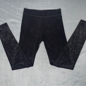 PINK Victoria's Secret Black Glitter Leggings